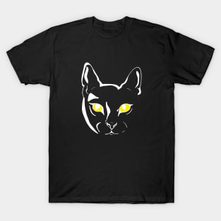 Cat face with yellow eyes T-Shirt